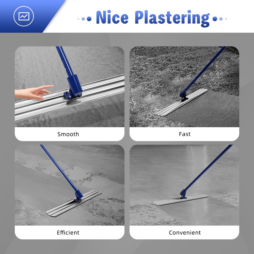 New Bull Float Concrete Float 48”x8” Handle Concrete Tool Trowel Float Aluminum