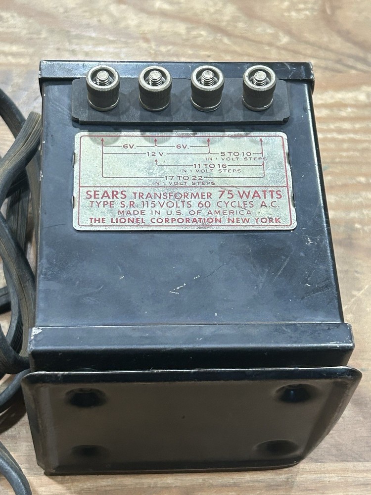 Lionel Type S. R. Sears Transformer 75 Watts