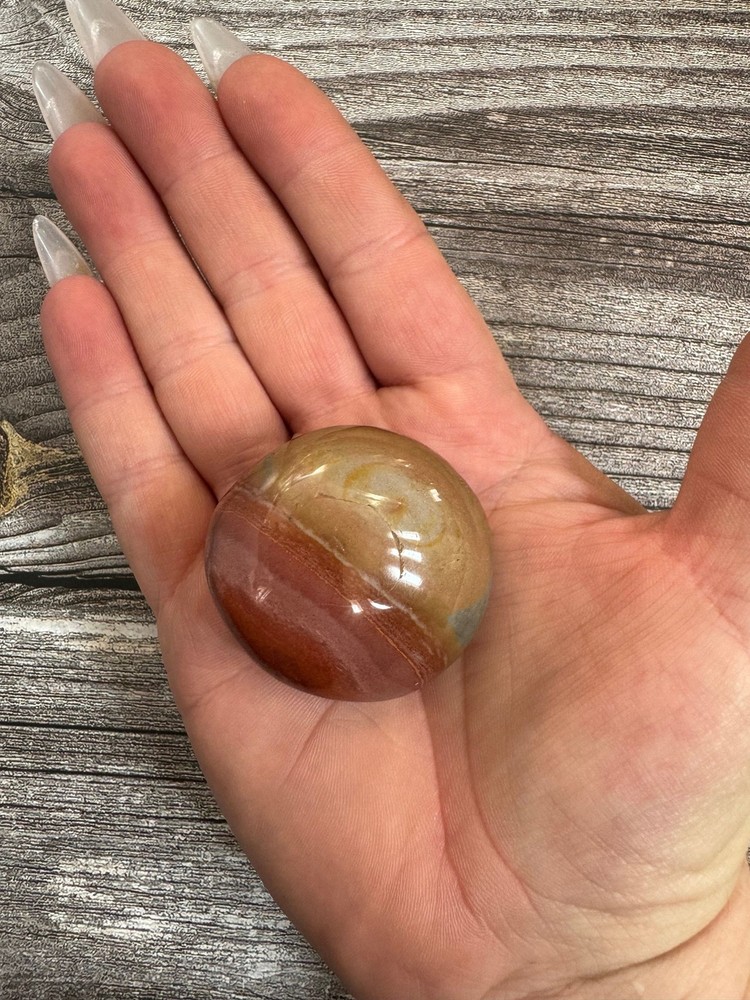 1.79” Polychrome Jasper Palm Stone 2.7oz (Madagascar)