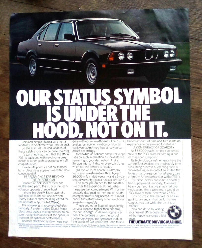 1983 BMW 733i - Print Ad