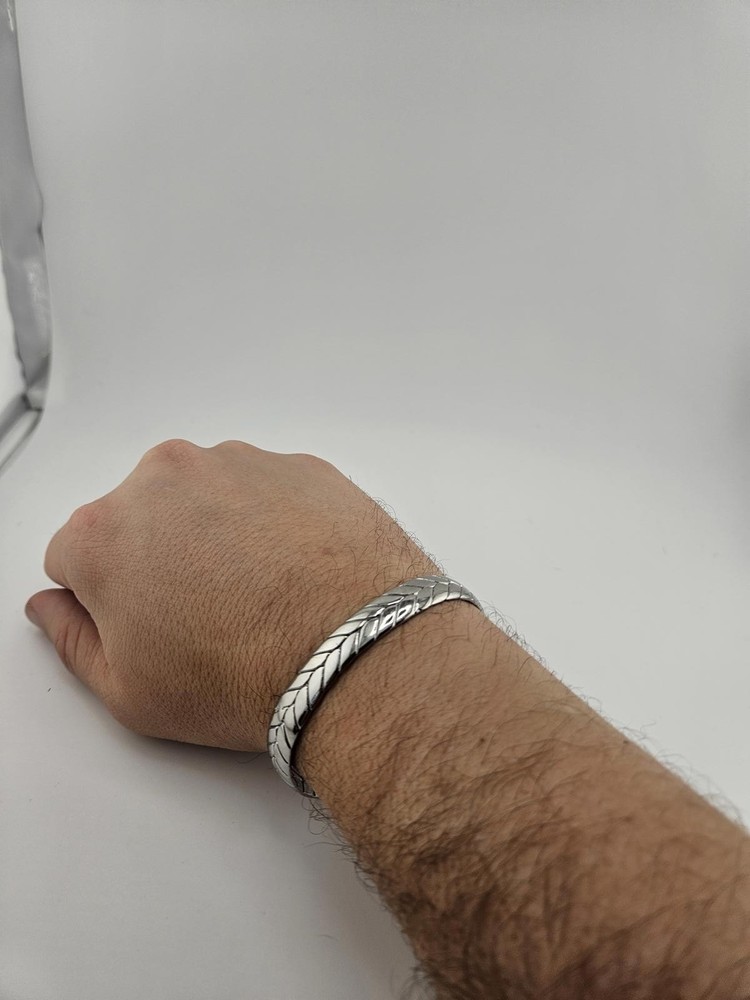 Silver Braided//Chevron Design Cuff Bracelet