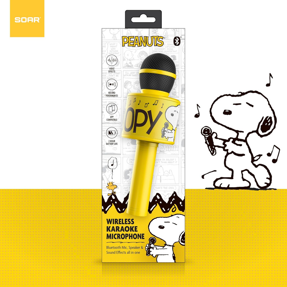 Peanuts Wireless Karaoke Microphone Yellow