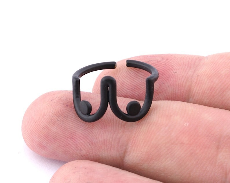 Boobs Ring Adjustable Brass Black Painted 4619