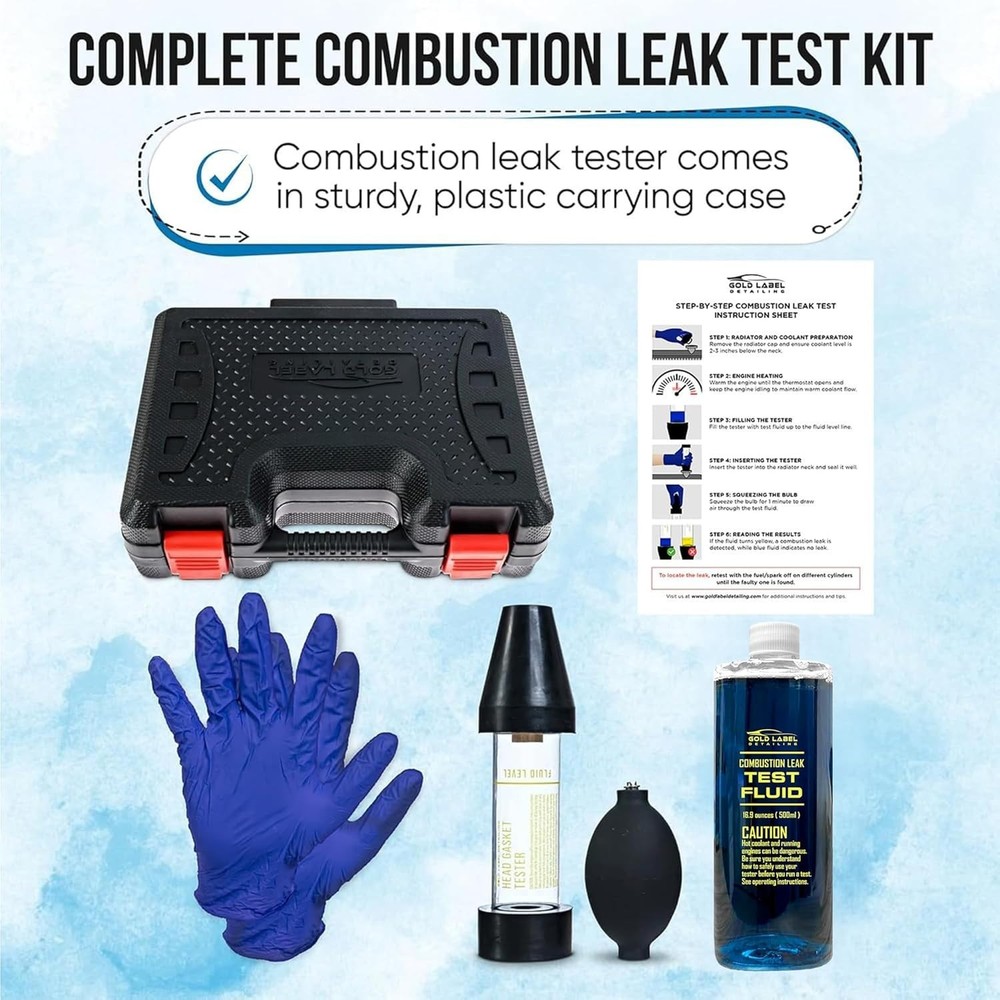 Automotive Combustion Leak Detector Kit with 18oz Fluid for Engine Testing