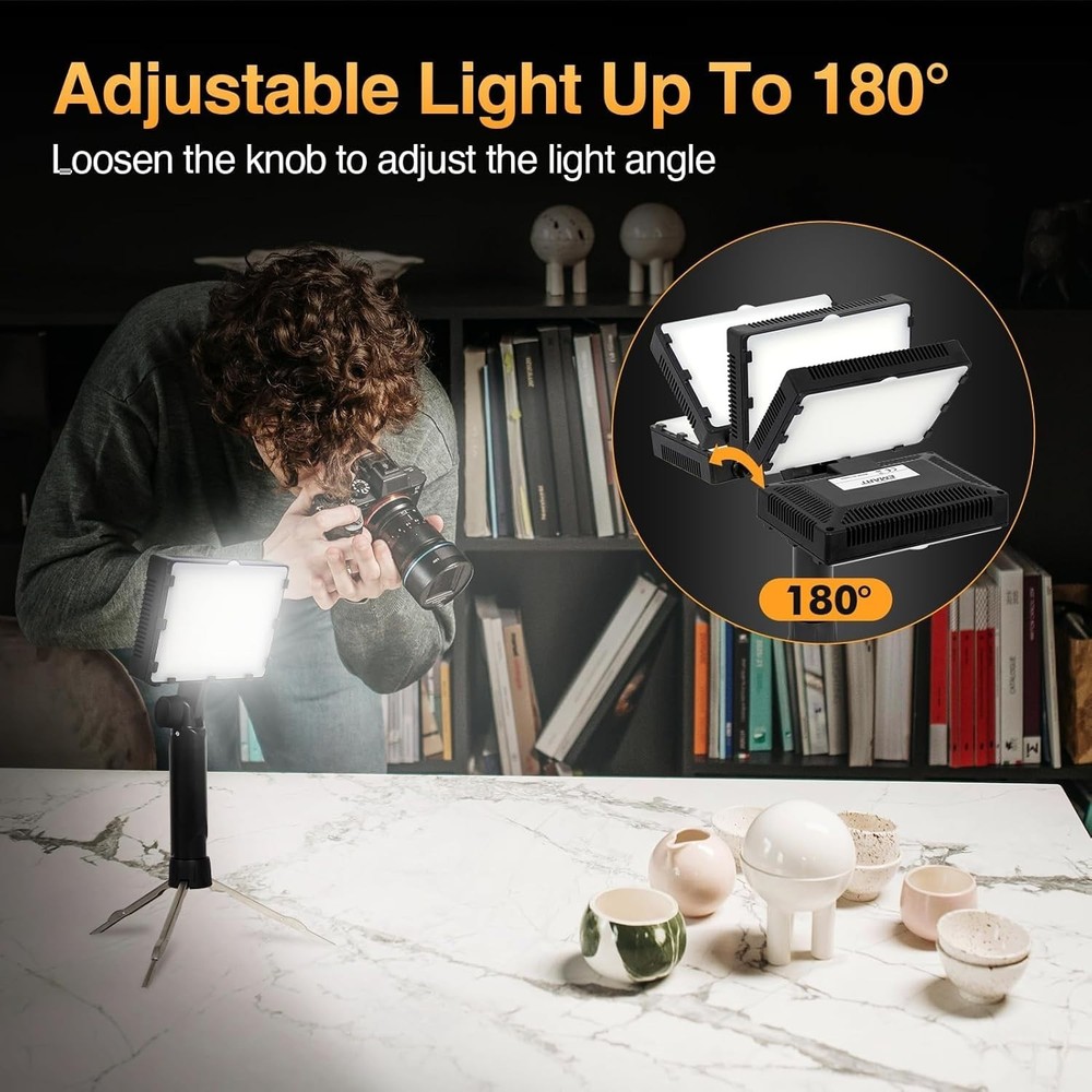 Continuous LED Studio Lighting Kit - 60 LEDs, 15W Brightness, Portable Design