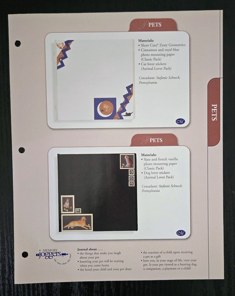 Creative Memories Page Patterns Dividers & Idea Sheets plus FREE CM BINDER! NEW!