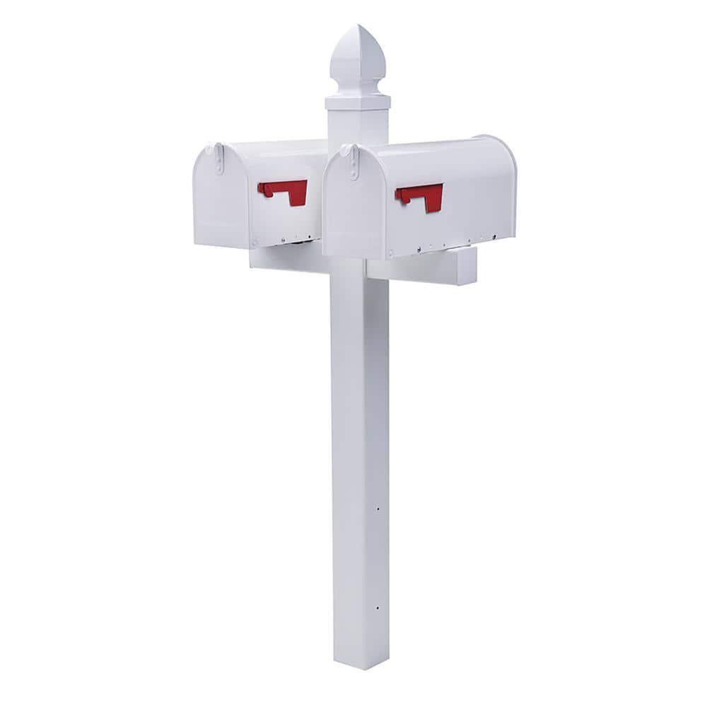 Architectural Mailboxes Post White Vinyl Crossarm Convertible Rust-Proof Durable