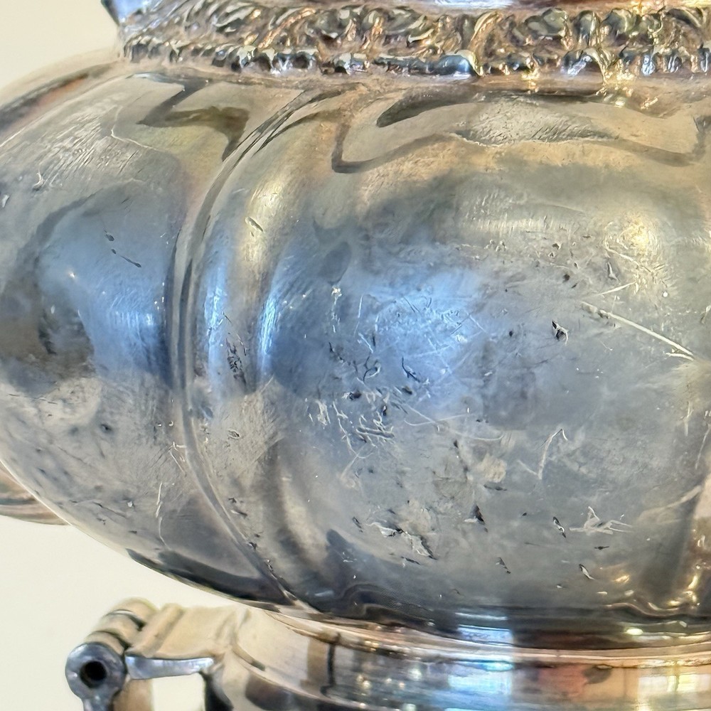 Vintage Sheffield England Silverplate Tilting Teapot Spirits Coffee Ornate