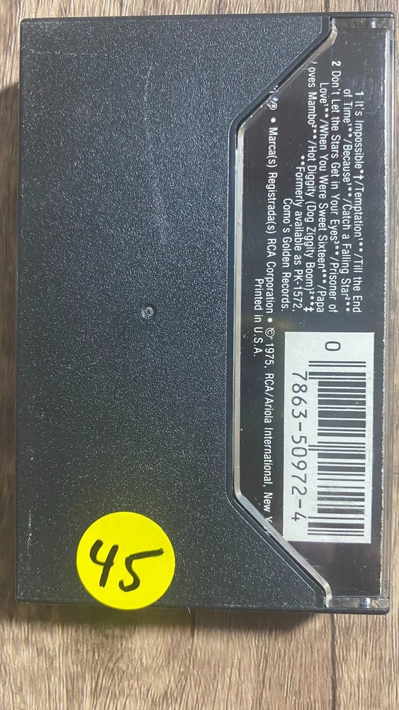 Perry Como Pure Gold Cassette 1975 RCA ANK1-0972