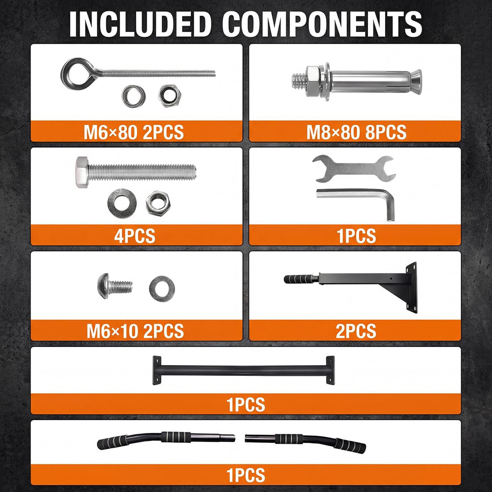 Pull up Bar Wall Mounted - Multifunctional Wall Mounted Pull up Bar for Home Gym