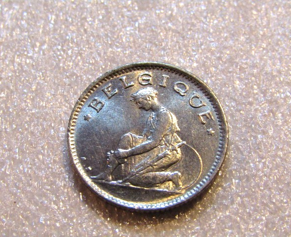 1922 Belgium 50 Centimes Coin