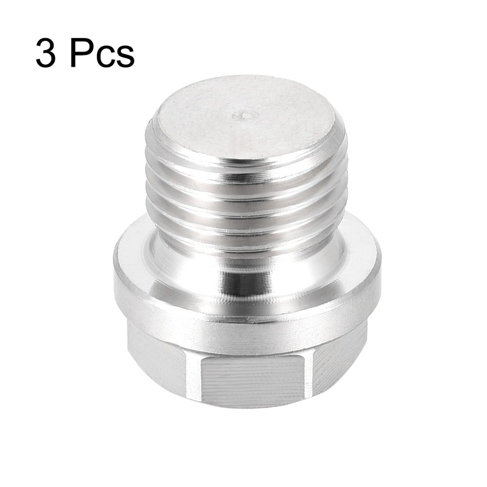 M16 X 1.5 Male Outer Hex Head Plug Solid Thread Bung Plug Pipe Fitting 3Pack