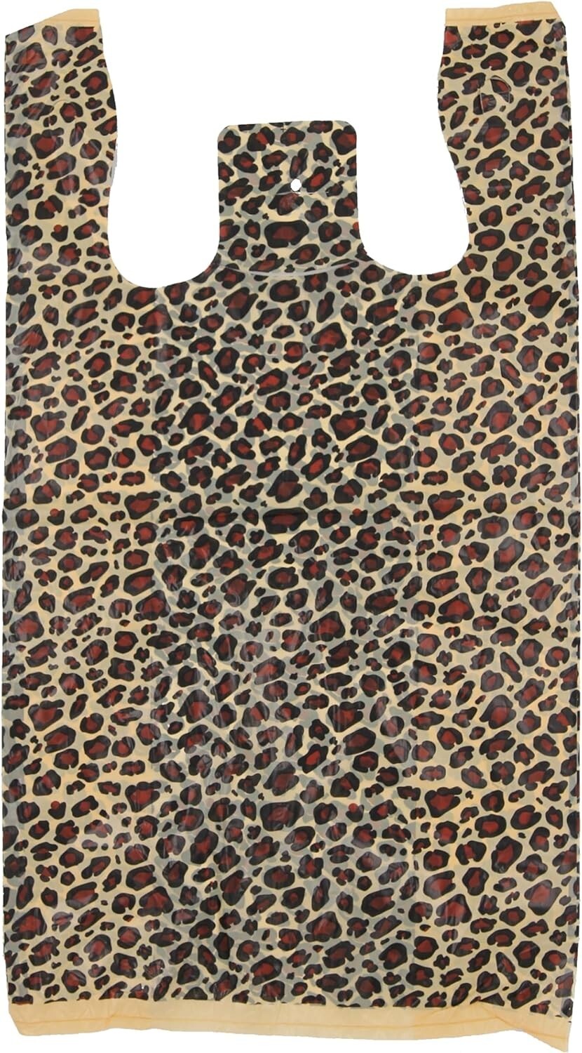 Plastic Shopping Bags 1000 Cheetah Leopard Grocery Merchandise 11 ½" x 6" x 21"