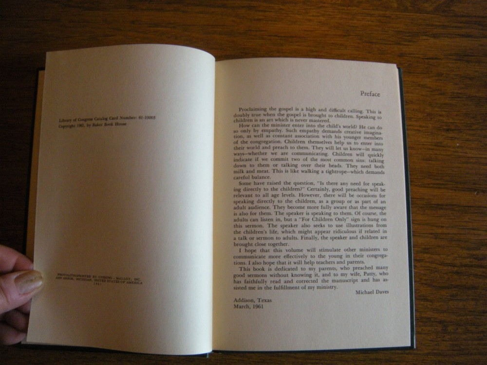 Devotional Talks for Children by Michael Daves 1961