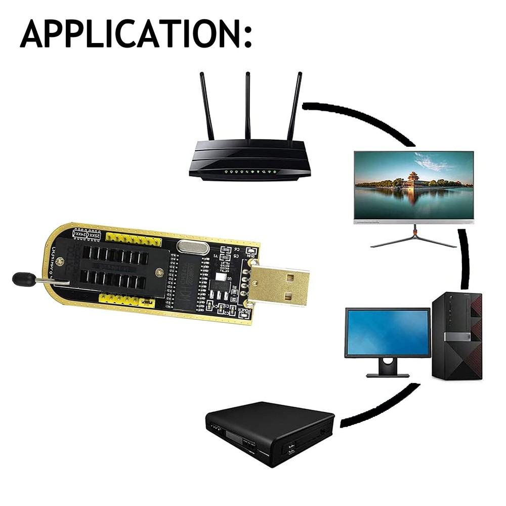 ABSOK SOIC8 SOP8 Flash Chip IC CH341A USB Programmer Flash BIOS Chip USB Prog...
