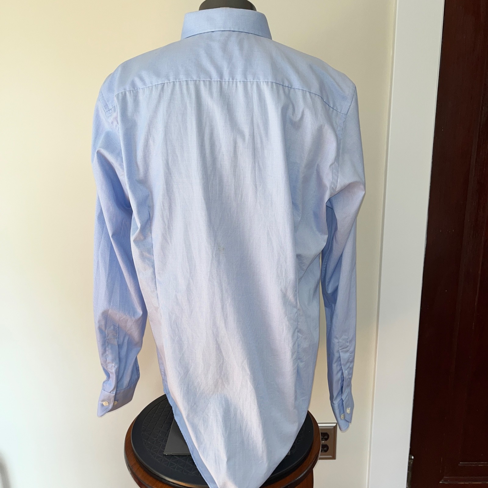 Eton Men's Blue Micro Houndstooth Dress Shirt Sz 18.5 47