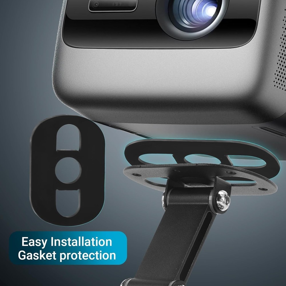Compact Projector Ceiling Stand - Metal Holder Compatible with QKK, Anker & More