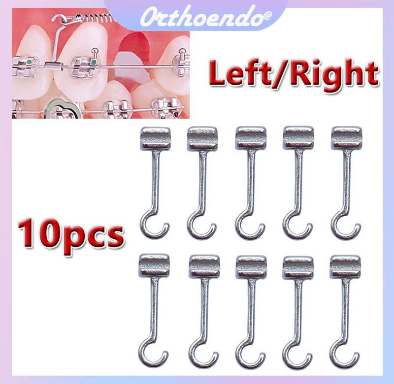 Dental Orthodontic Crimpable Hooks Question Mark Hook Long Curved Left & Right
