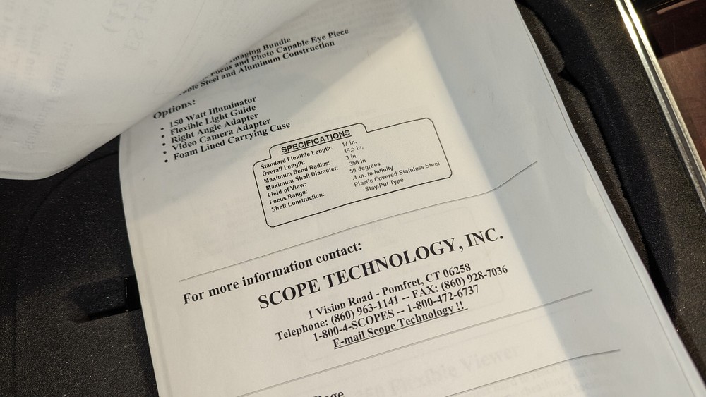 Scope Technology Fiberscope w Case & Light Source