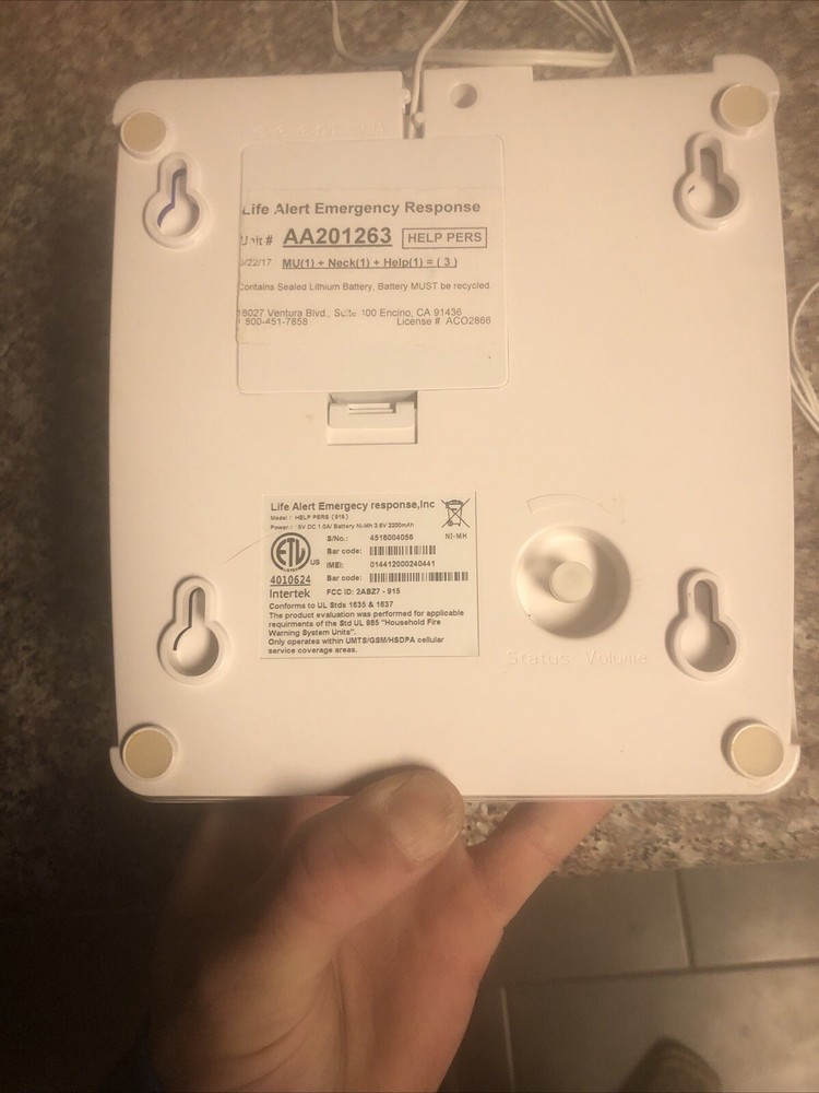 Life Alert Help Emergency System Pers LTE 915 Base Unit Only With Power Cord