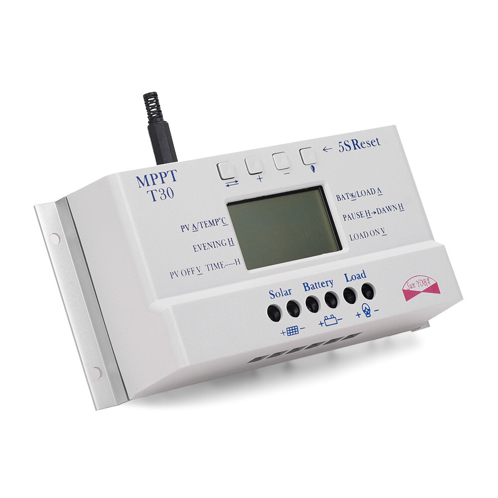 New 20A/30A/40A 12V/24V MPPT Solar Panel Regulator LCD Charge Controller 3 Timer