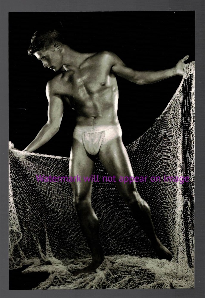 POSTCARD Print / Beefcake with fishnet