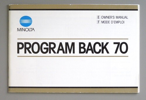Minolta Program 70 Instruction Manual Original 1984