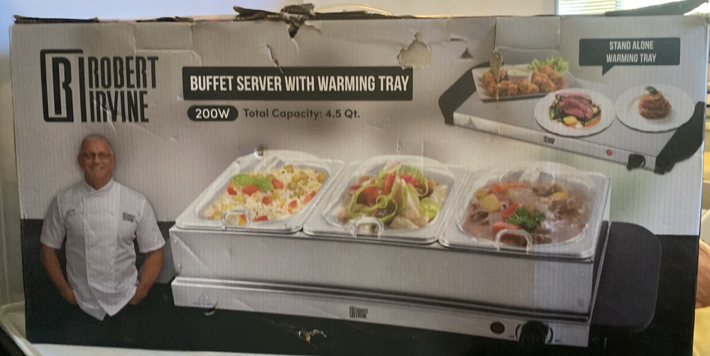 Robert Irvine Buffet Server with Warming Tray