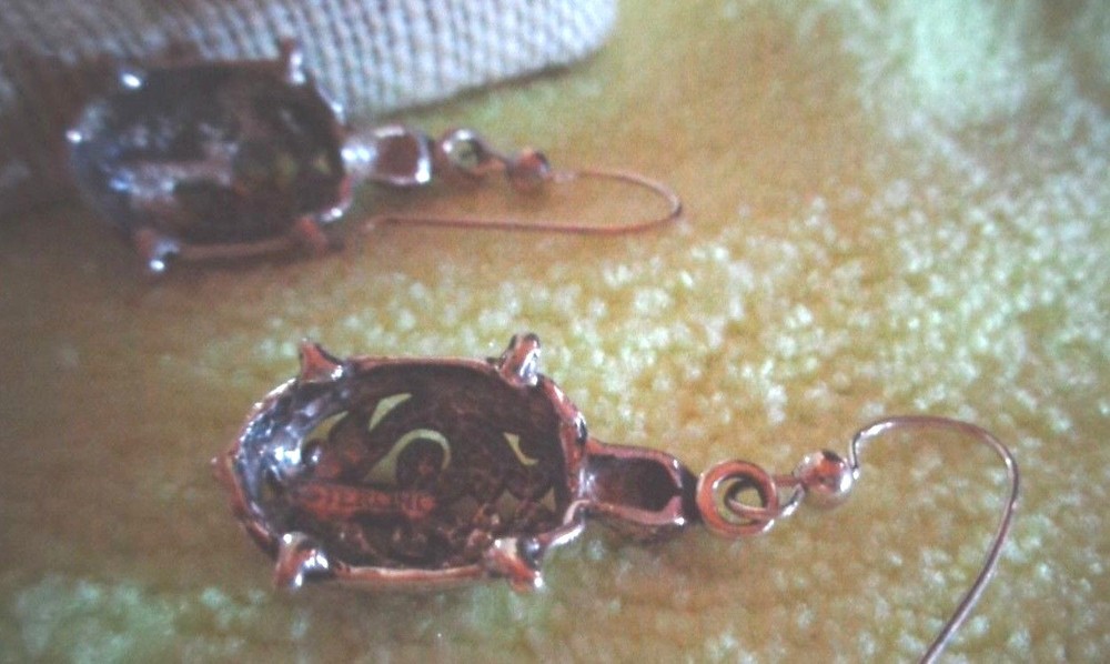 FANCY STERLING SILVER TURTLE BROOCH / PIN AND EARRING SET