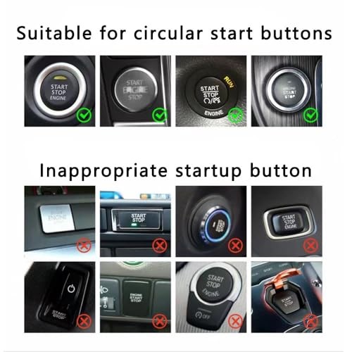Push Start Button Cover, Joystick Car Starter Protector, Metal One-Touch Push
