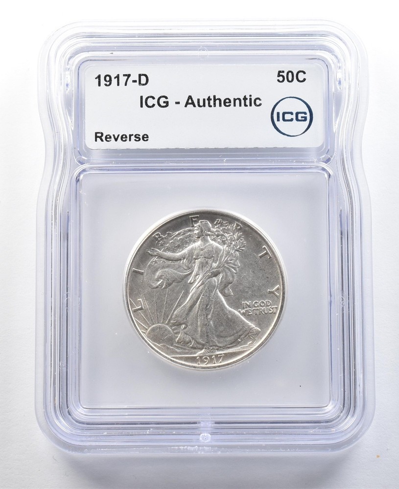 1917-D Walking Liberty Half Dollar Reverse Authentic ICG *3321