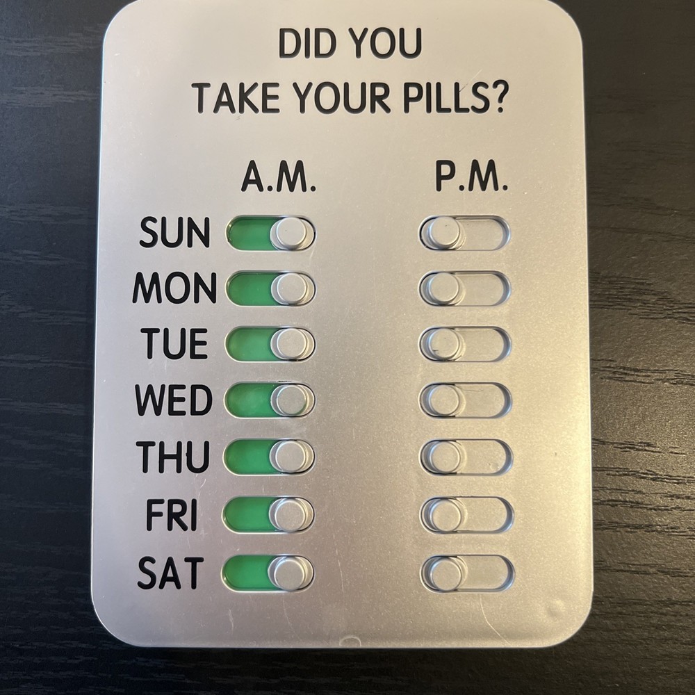Medication Tracker & Pill Reminder | Visual Alarm | 7 Day AM PM | Take and