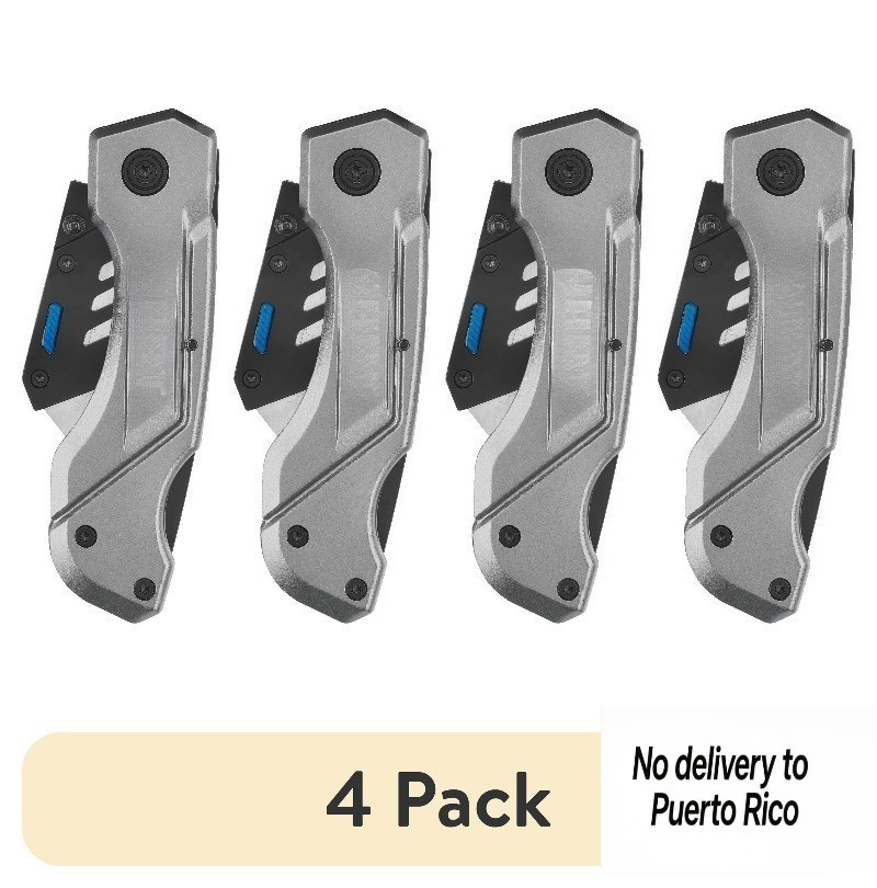 (4 pack)Folding Lock-Back Utility Knife with 10 Blades