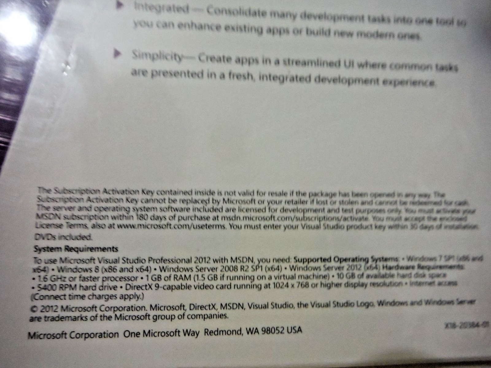 Visual Studio Ultimate 2012 with MSDN, SKU 79D-00276, Full Retail Version Sealed