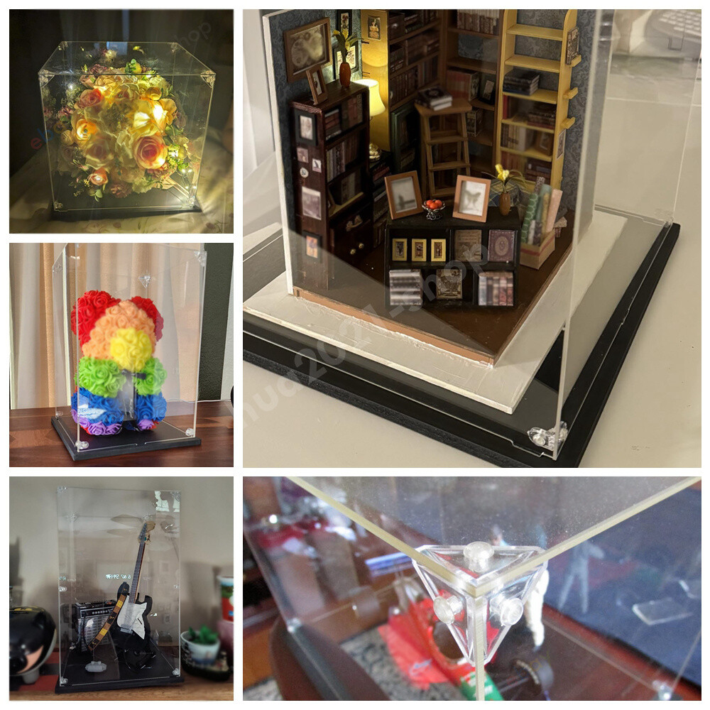 Acrylic Display Case Dustproof Clear Box Showcase for Action Figures Models Doll