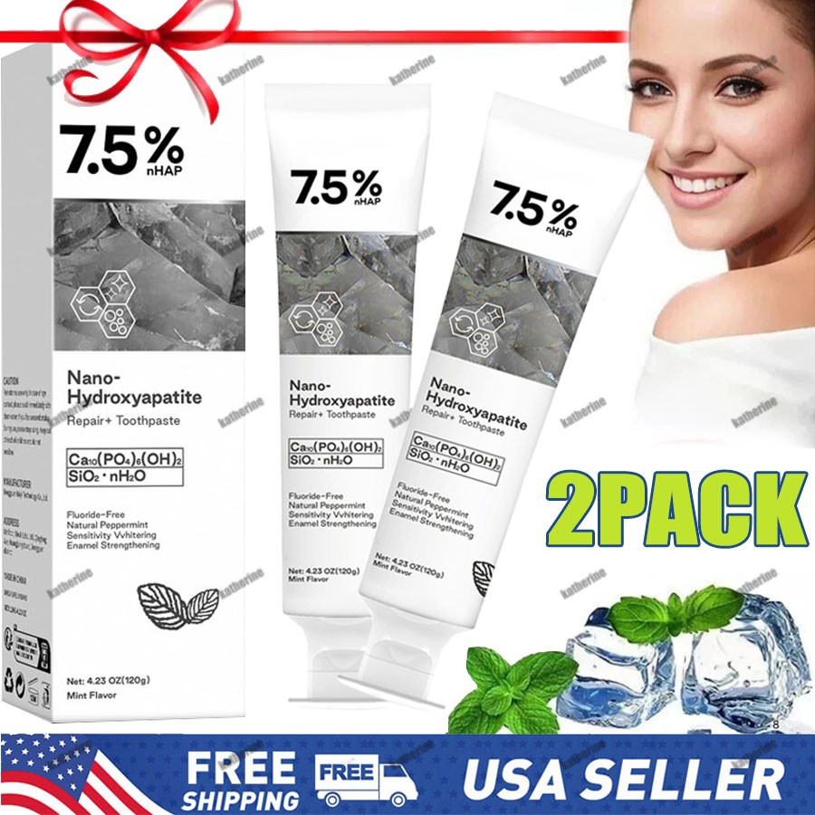 2PCS 7.5% Nano Hydroxyapatite Toothpaste