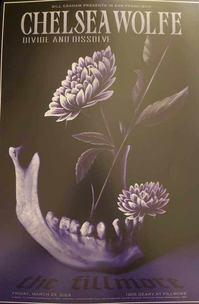 Mint CHELSEA WOLFE  Fillmore Poster 2024 Wolf a