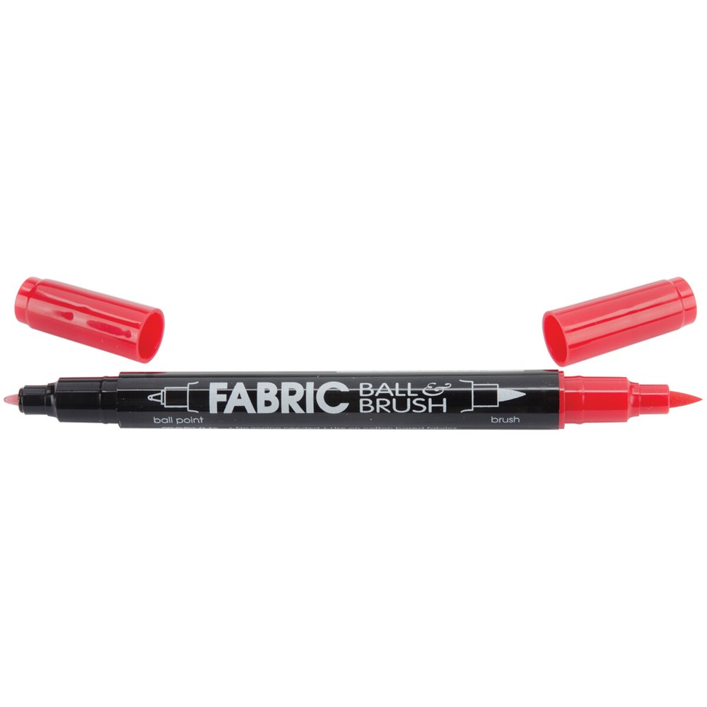 Ball & Brush Fabric Marker Red