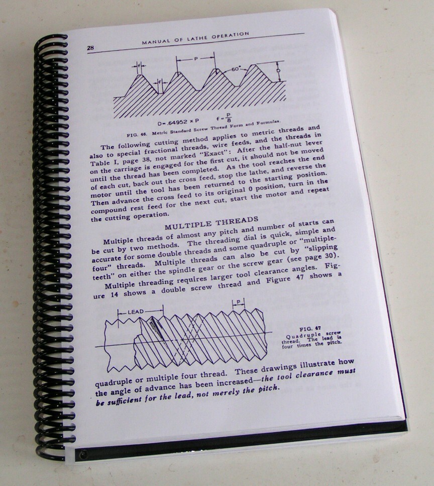 Atlas Lathe Manual and Machinists Tables Metal Lathe Tool Owners Craftsman