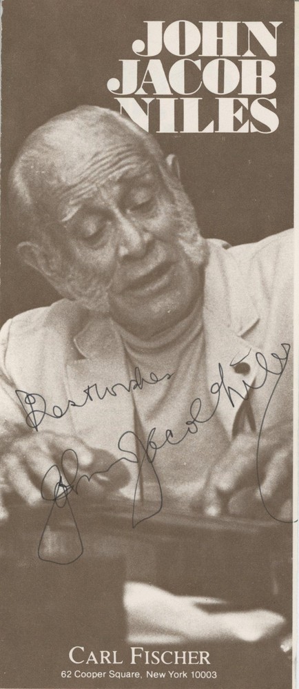 John Jacob Niles- Signed Pamphlet