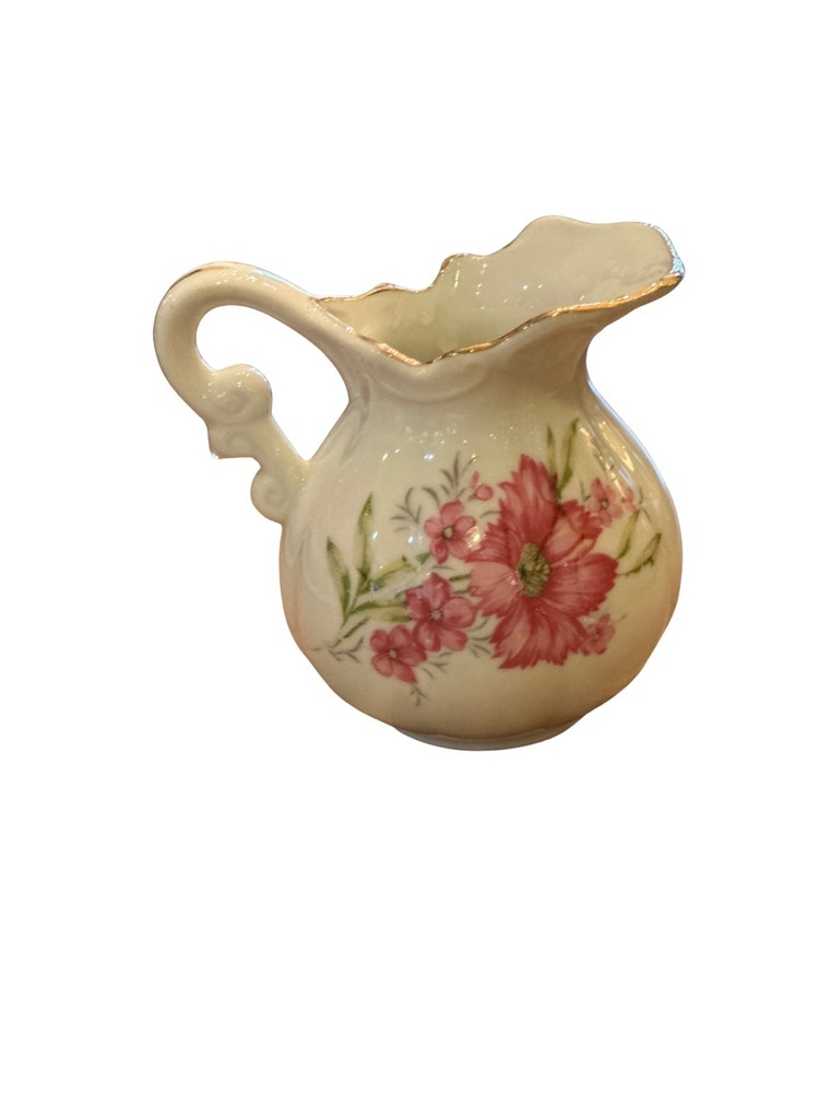 Vintage National Silver Fine China Pitcher