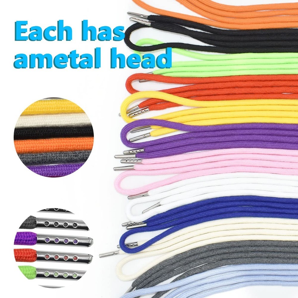 Replacement Drawstrings Kit Hoodie Pants Cord Locks Threader 24 Pack