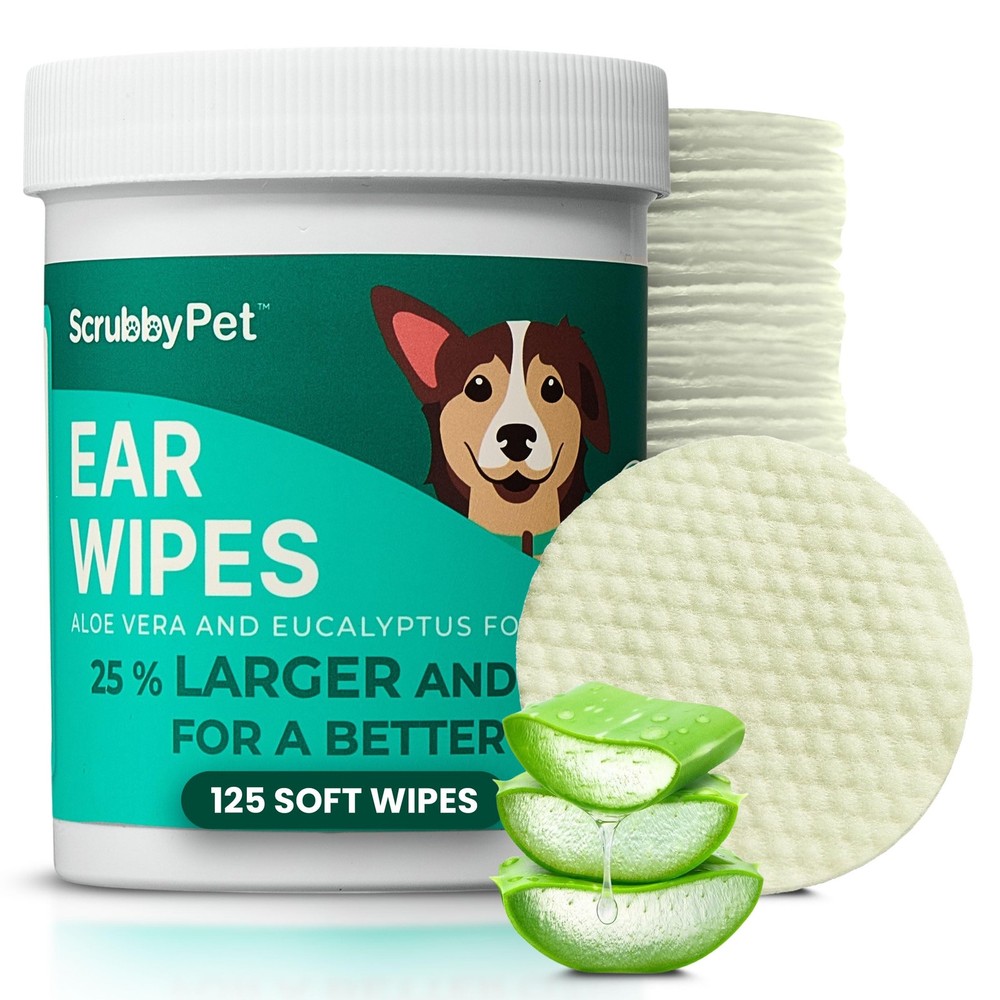 Dog Ear Wipes for Dogs | Extra Thick w/ Aloe Vera & Eucalyptus | 125 Count