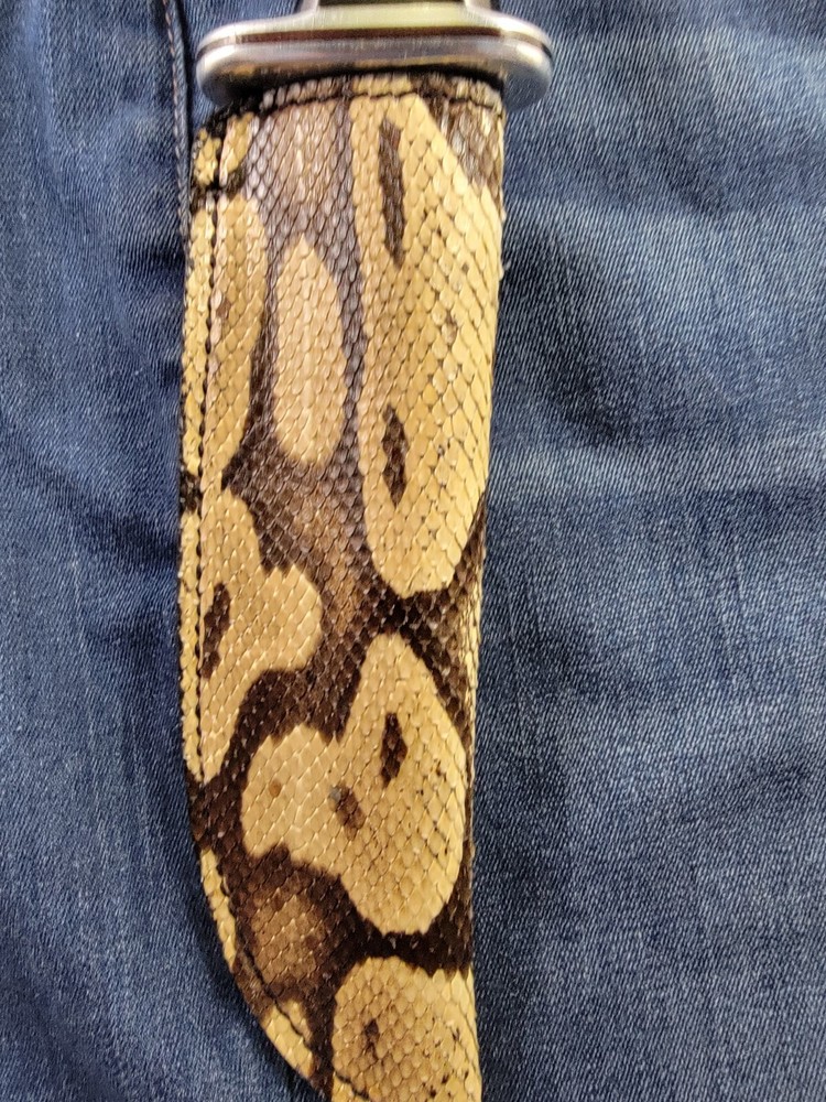 Buck Knives 119 Sheath Right Pull with Authentic Ball PYTHON Skin custom made