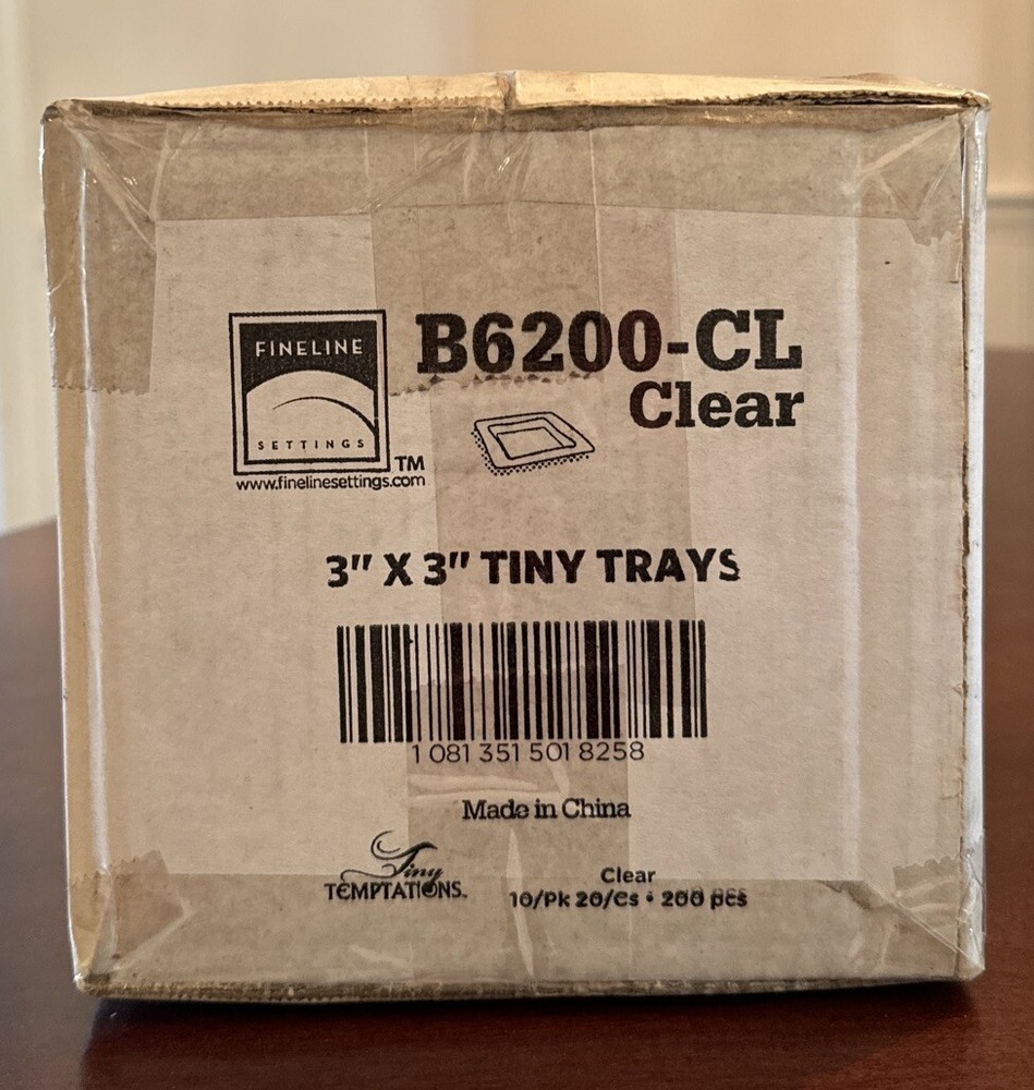 Fineline Tiny Temptations 3”x3” Tiny Trays Clear Disposable Plastic 200/Case