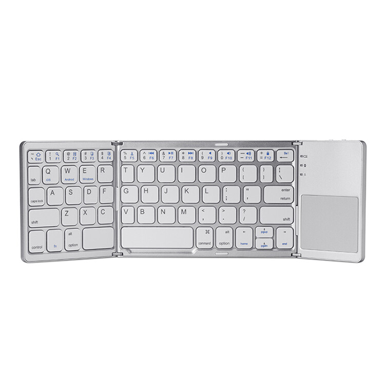 MOJO-HOME Bluetooth Wireless Folding Keyboard with Touchpad SILVER