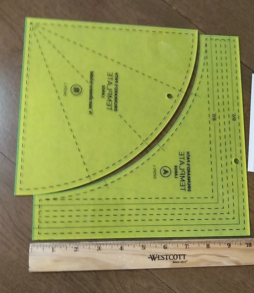 Quilting Stencil Templates Large Drunkard's Path Pattern Plastic Lot 2