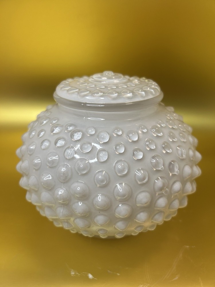Vintage White Bumpy Glass Ceiling Light Fixture Shade Globe Replacement.