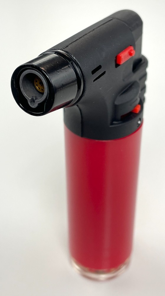 12 Pack Jumbo 4" Single Jet Flame Torch Gun Lighter Refillable Lockable Solid