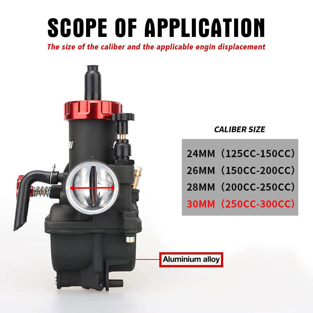 NIBBI Racing Pre-Jetted PE30 Carburetor For Kawasaki Bayou 250 KLF250A 2003-2011